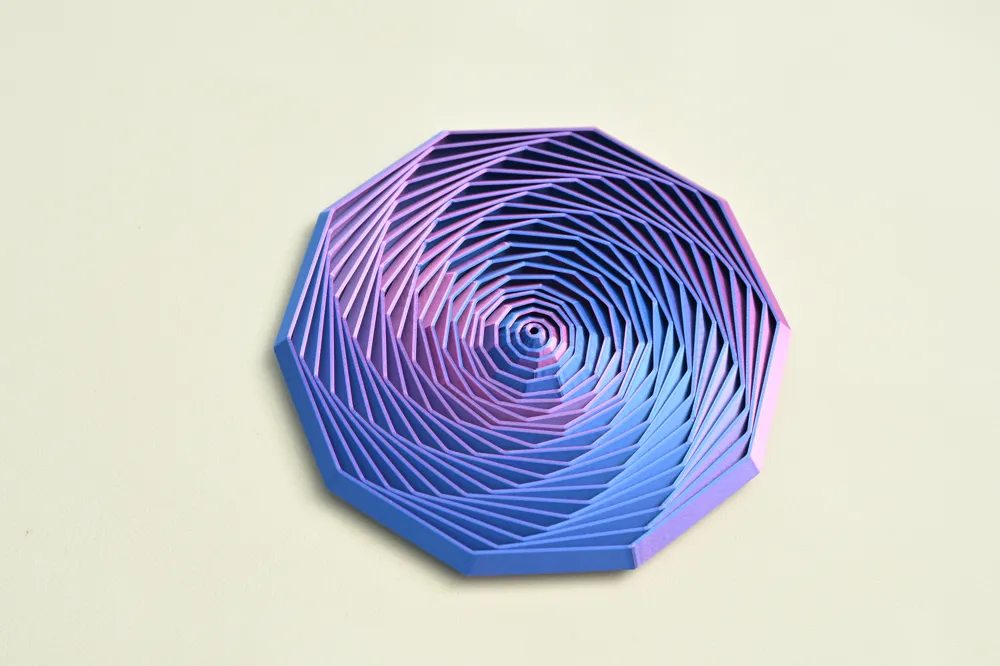 Decagon Fidget Toy – 3D Printed Spiral Focus Spinner - Image 3
