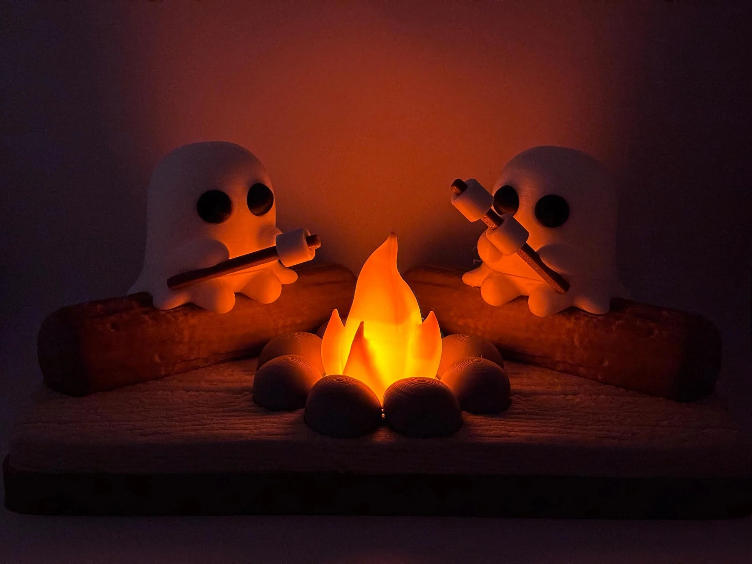 Ghost Campfire Scene – 3D Printed Halloween Decoration with LED Tealight 🔥👻 - Image 4