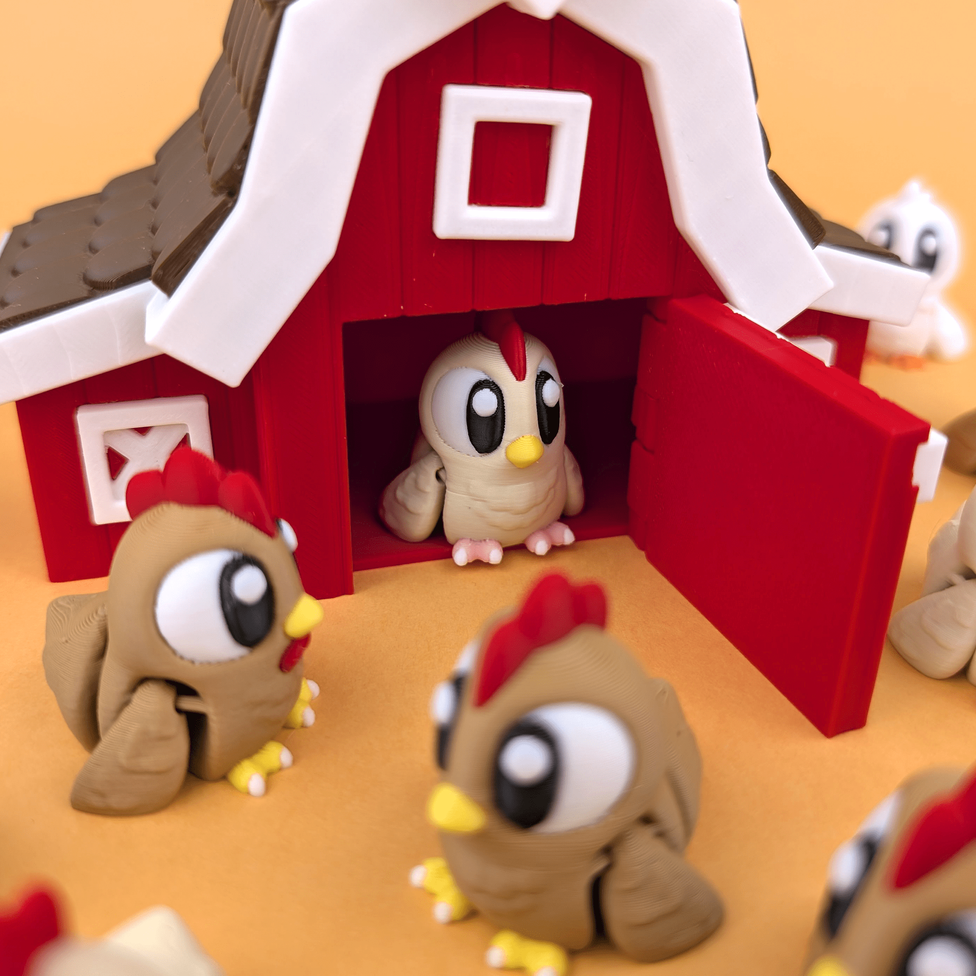 3D Printed Barn Scene with Chickens and Ducks - Image 3