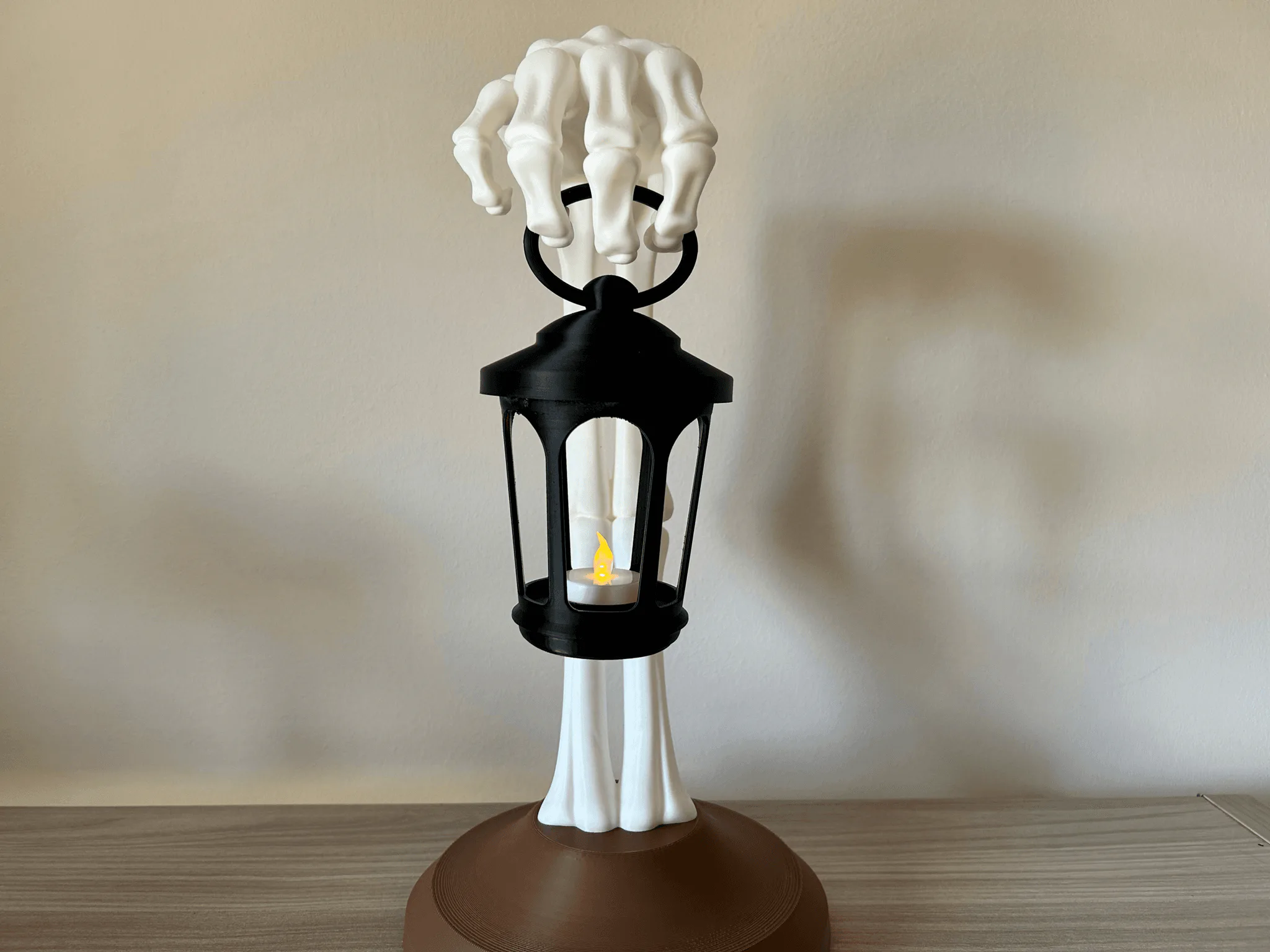 Day of the Dead Skeleton Hand Lantern Lamp (with LED Tealight) - Image 4