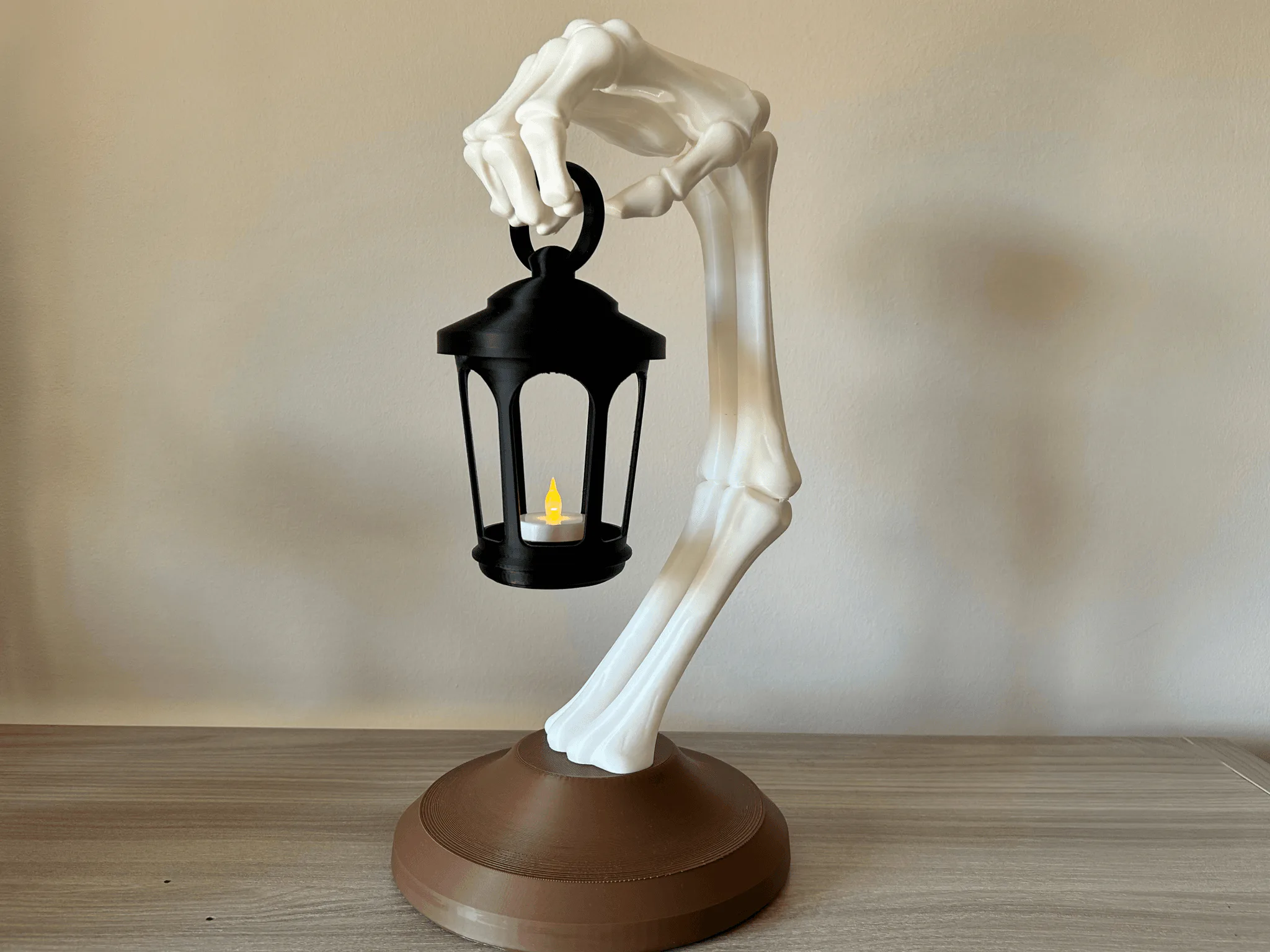 Day of the Dead Skeleton Hand Lantern Lamp (with LED Tealight) - Image 3