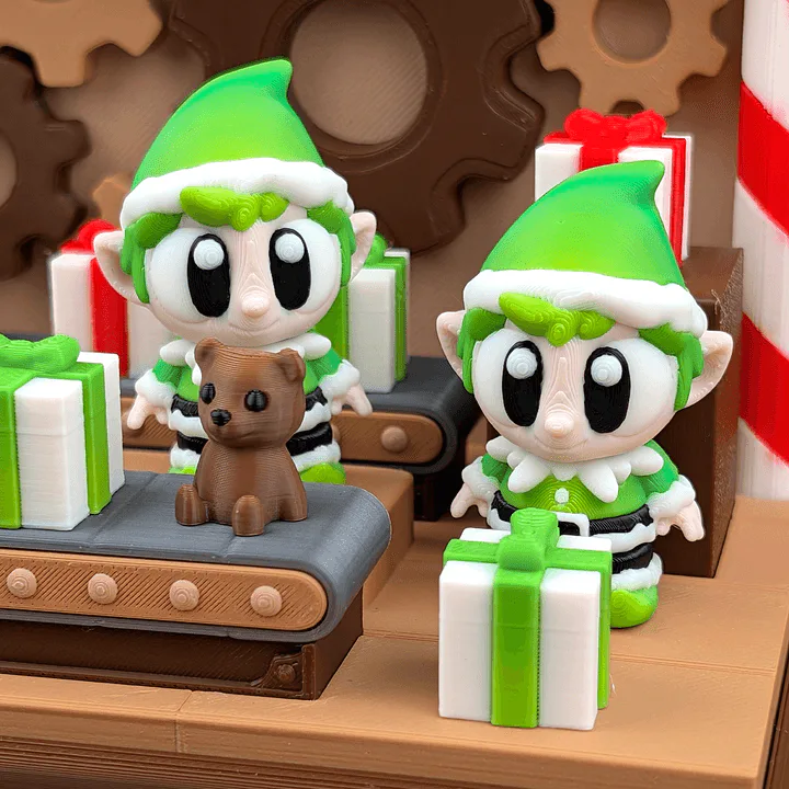 🎁 Santa’s Workshop Elf Display – Festive 3D Printed Scene - Image 4